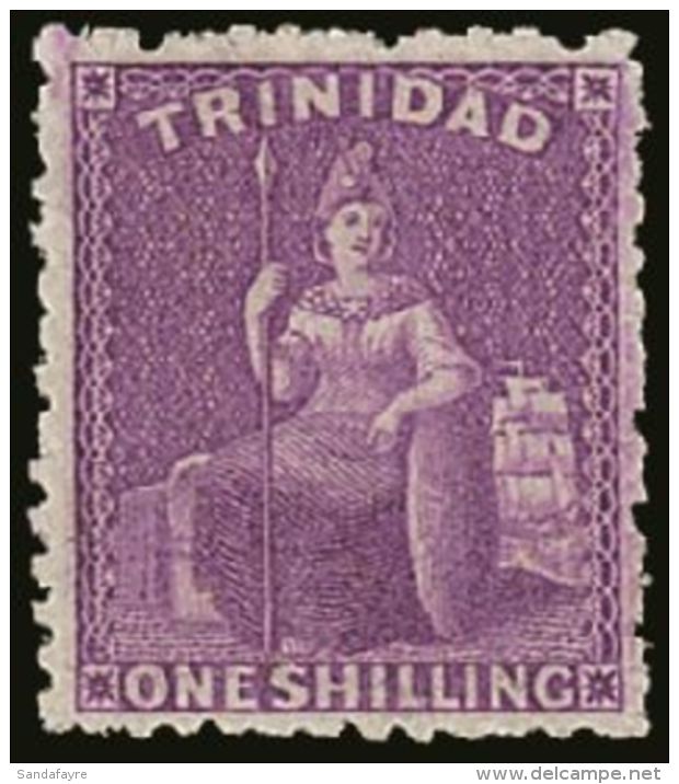 1863-80 (wmk CC, Perf 12&frac12;) 1s Mauve (aniline) Britannia, SG 73b, Very Fine Mint. For More Images, Please... - Trinité & Tobago (...-1961)