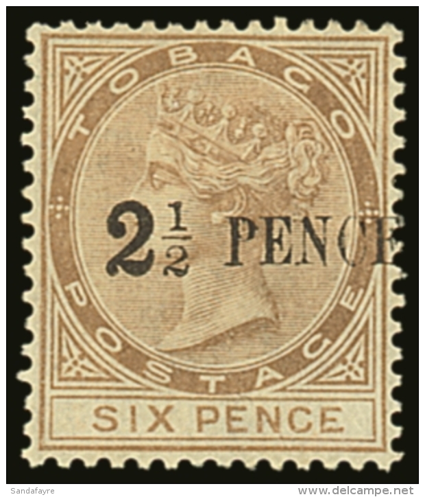1883 2&frac12;d On 6d Stone, SG 13, Fine Mint. For More Images, Please Visit... - Trinidad & Tobago (...-1961)