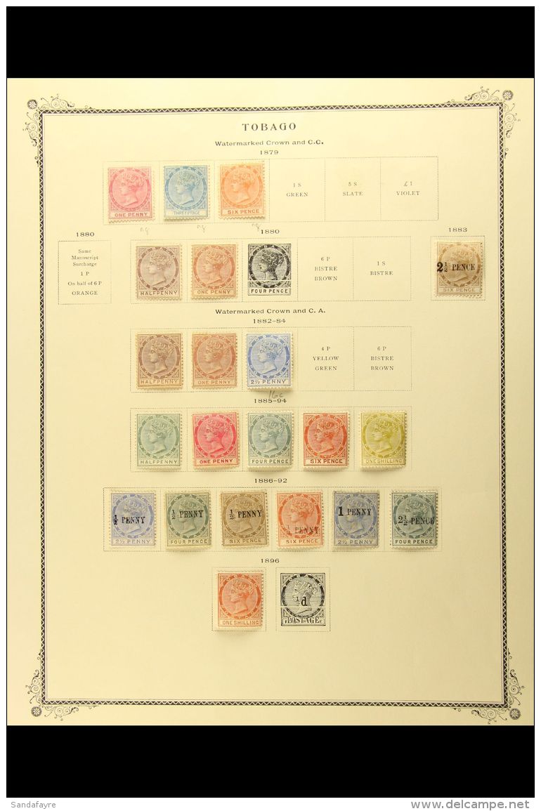 1879-1896 ALL DIFFERENT MINT COLLECTION On A Printed Album Page. With 1879 (wmk CC) Set To 6d Unused (no Gum);... - Trinidad & Tobago (...-1961)