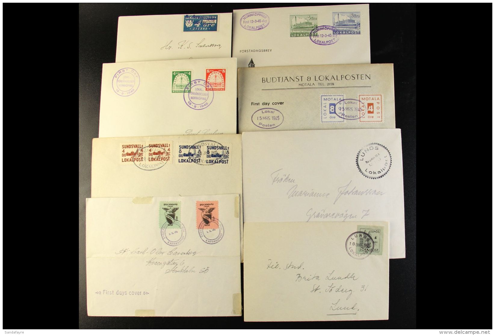 LOCAL POSTS COVERS 1944-1945 Collection Of Mostly Philatelic Covers Bearing Various Local Stamps Inc Centrala... - Autres & Non Classés