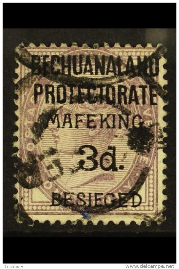 MAFEKING SIEGE 1900 3d On 1d Lilac, On Bechuanaland Protectorate Issue, SG 7, Good Used. For More Images, Please... - Ohne Zuordnung