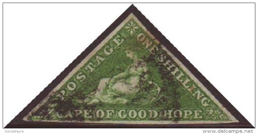 CAPE OF GOOD HOPE 1858 1s Bright Yellow Green SG 8, Attractive With Three Margins, Neatly Cancelled.  For More... - Ohne Zuordnung