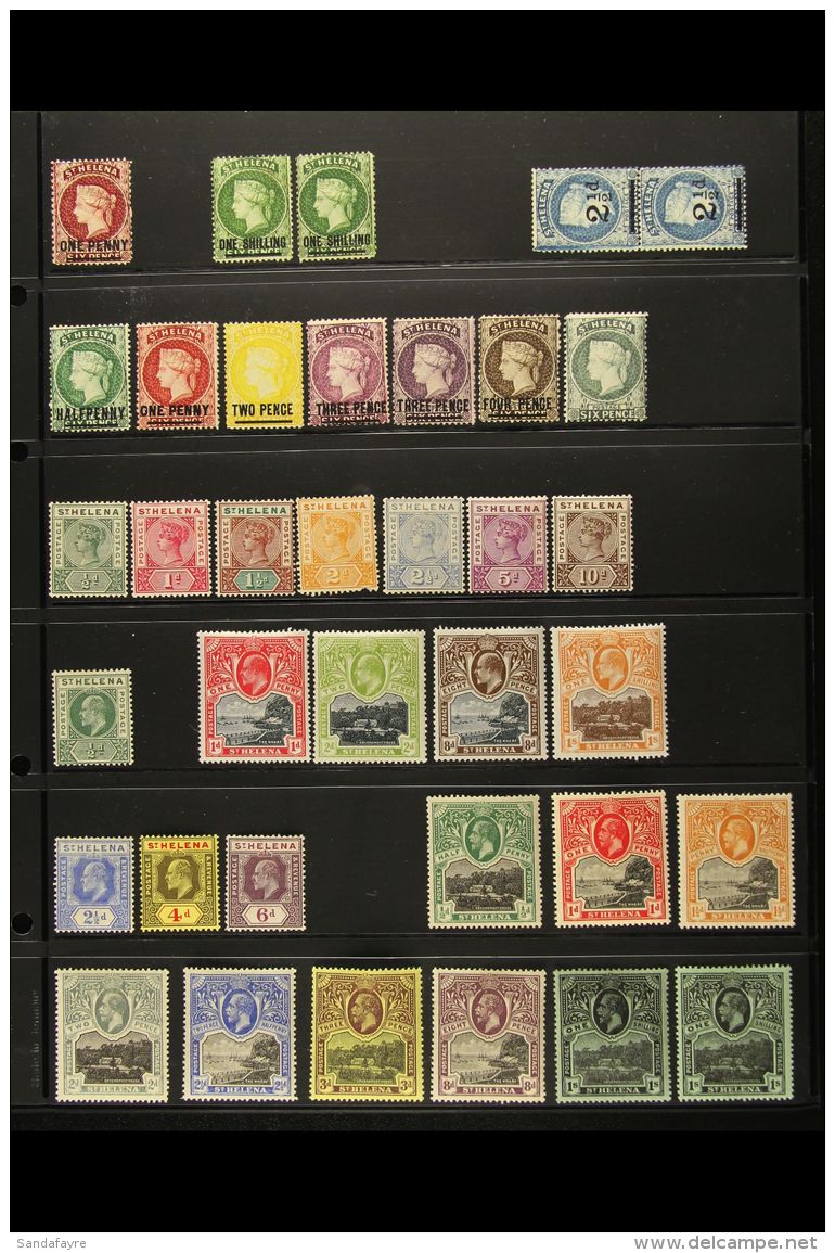 1864-1949 FINE MINT COLLECTION On Stock Pages, ALL DIFFERENT, Inc 1864-80 1d &amp; 1s (x2 Shades), 1884-94 Set To... - St. Helena