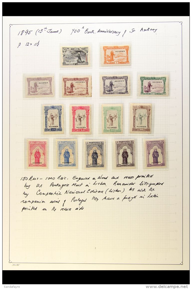 AZORES 1868-1930 COLLECTION In Hingeless Mounts On Leaves, Mint Or Used, Inc 1868-87 Various Opts To 80r &amp;... - Sonstige & Ohne Zuordnung