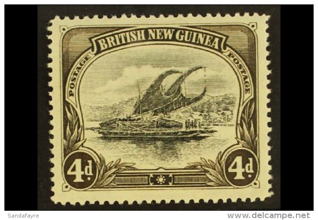 1901-05 4d Black &amp; Sepia Lakatoi Wmk Horizontal, SG 5, Fine Mint, Fresh. For More Images, Please Visit... - Papua-Neuguinea