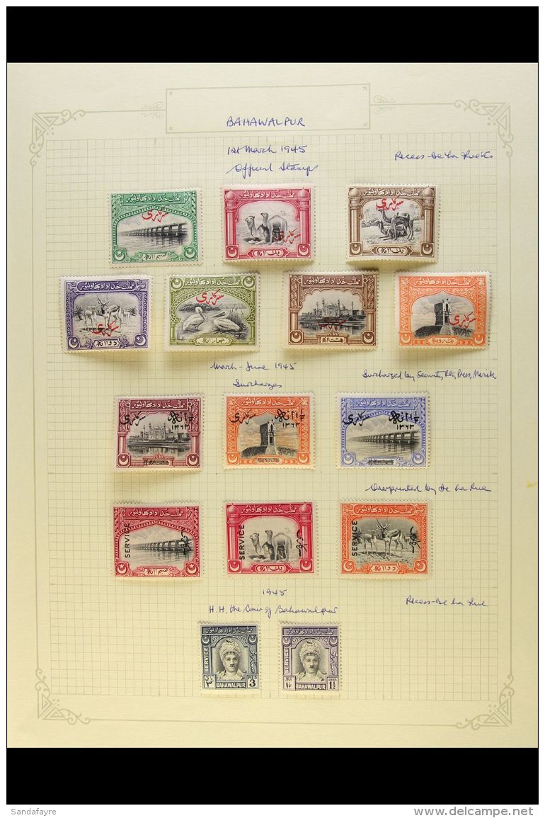 1945-49 VERY FINE MINT COLLECTION An Attractive Collection On Album Pages With All Postage Issues COMPLETE From... - Bahawalpur