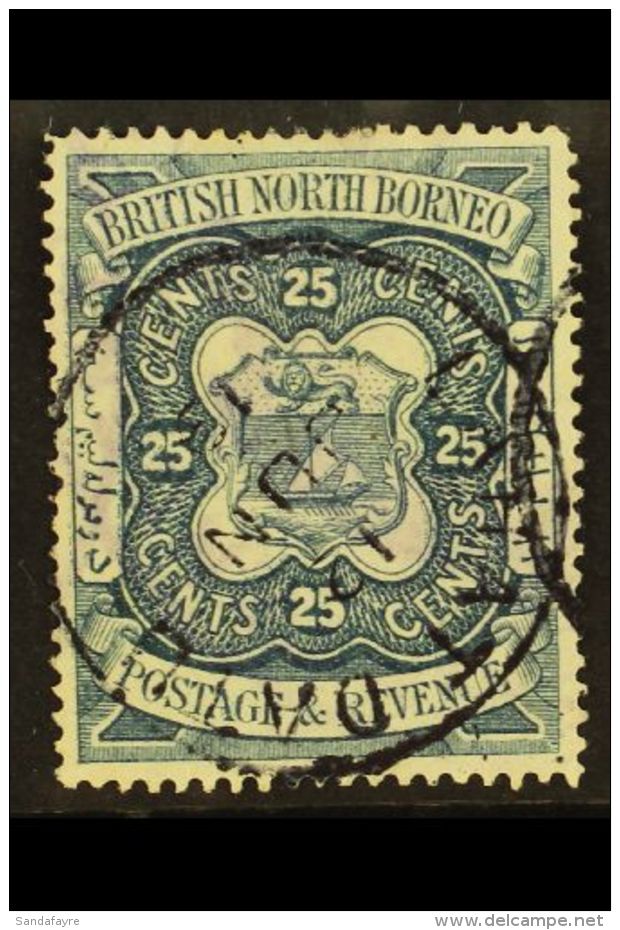 1888 25c Indigo Arms, SG 45, Fine Used With Central Cds Cancel. For More Images, Please Visit... - Borneo Del Nord (...-1963)
