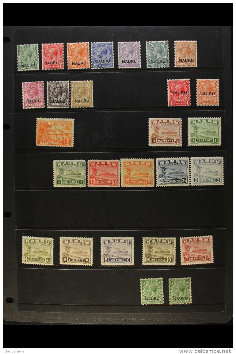 1916-70 MINT &amp; USED COLLECTION Presented On Stock Pages. Includes KGV Defins To 1s Mint, 1924-48 "Freighter"... - Nauru