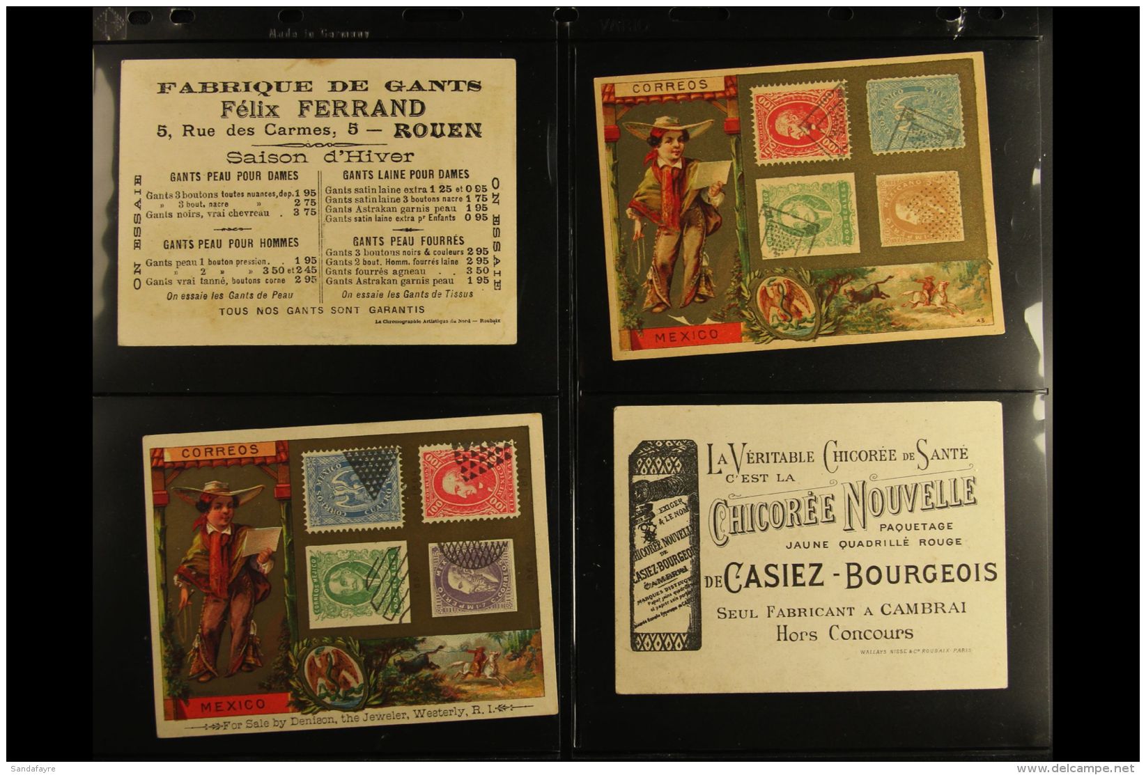 STAMP DESIGNS ON ADVERTISING CARDS - CIRCA 1908 A Scarce &amp; Attractive Group Of Colourful Cards, Produced... - Mexique