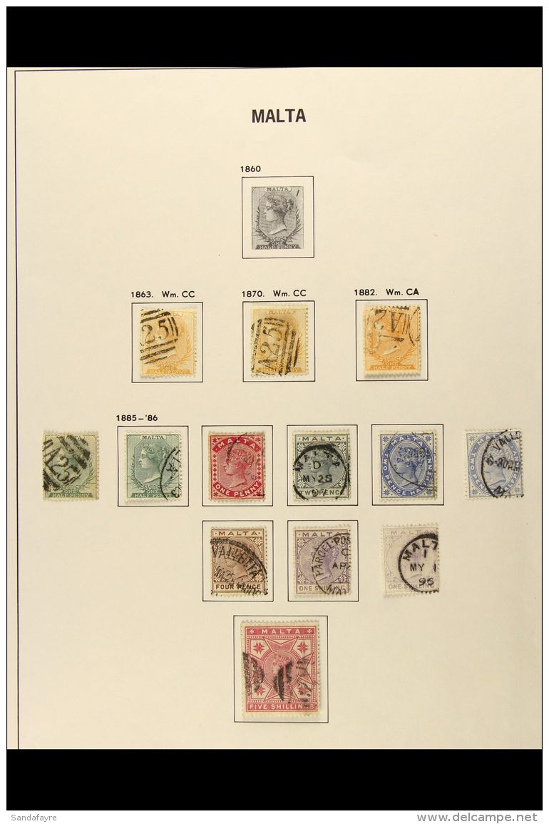 1863-1914  FINE USED COLLECTION Includes 1863-81 &frac12;d Dull Orange And &frac12;d Pale Buff, 1882-84 &frac12;d... - Malta (...-1964)