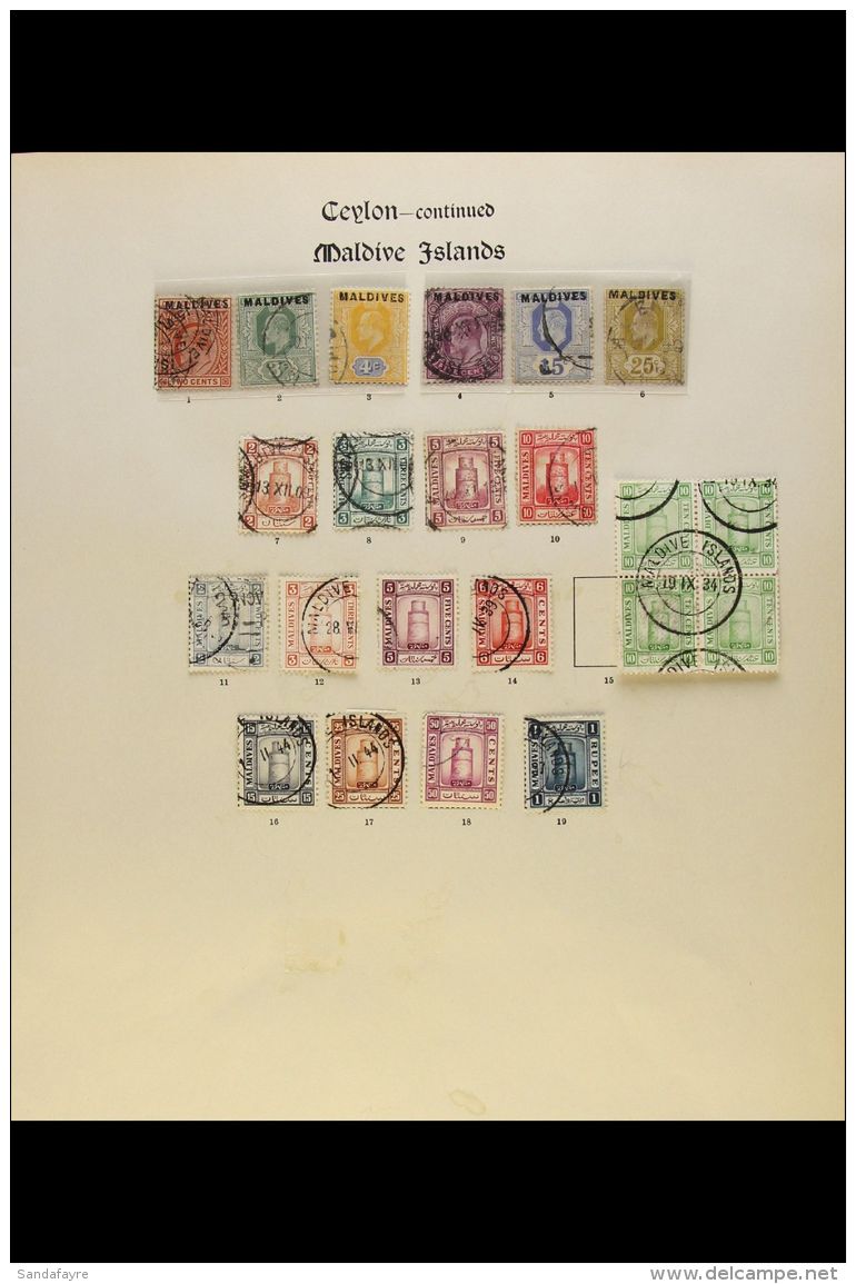 1906-33 USED COLLECTION Includes 1906 KEVII Ceylon Overprints Set (few Perf Faults, But Quite Presentable), 1909... - Malediven (...-1965)