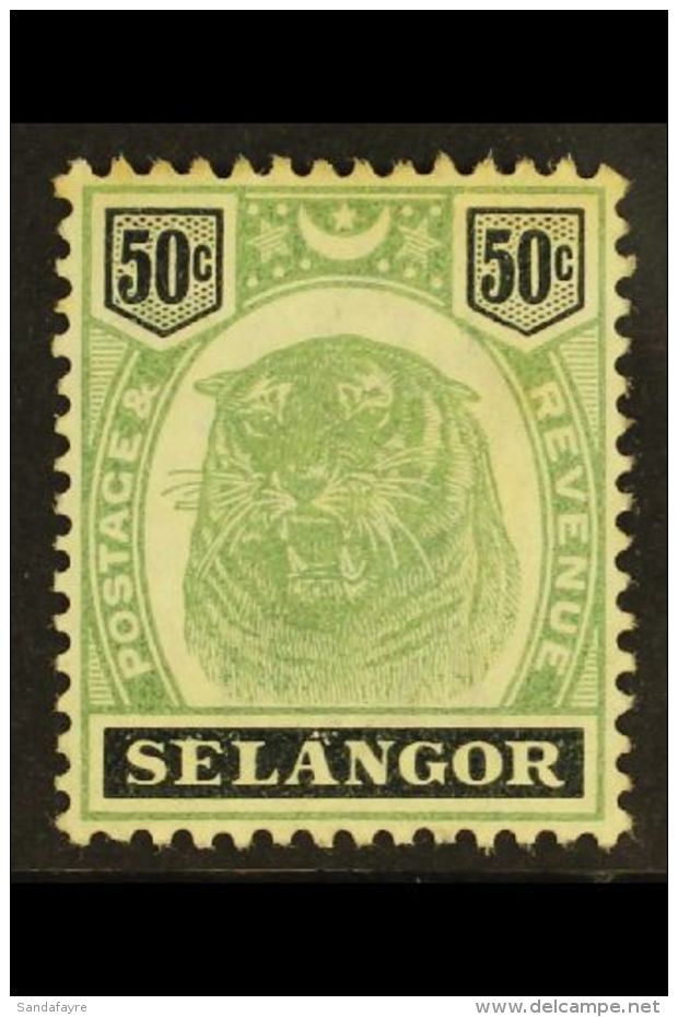 SELANGOR 1895-99 50c Green &amp; Black Tiger, SG 60, Mint Part Og. For More Images, Please Visit... - Sonstige & Ohne Zuordnung