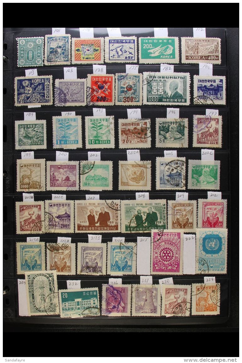 1940-1986 EXTENSIVE COLLECTION A Most Useful, ALL DIFFERENT, Chiefly Fine Used North &amp; South Korean... - Korea (...-1945)