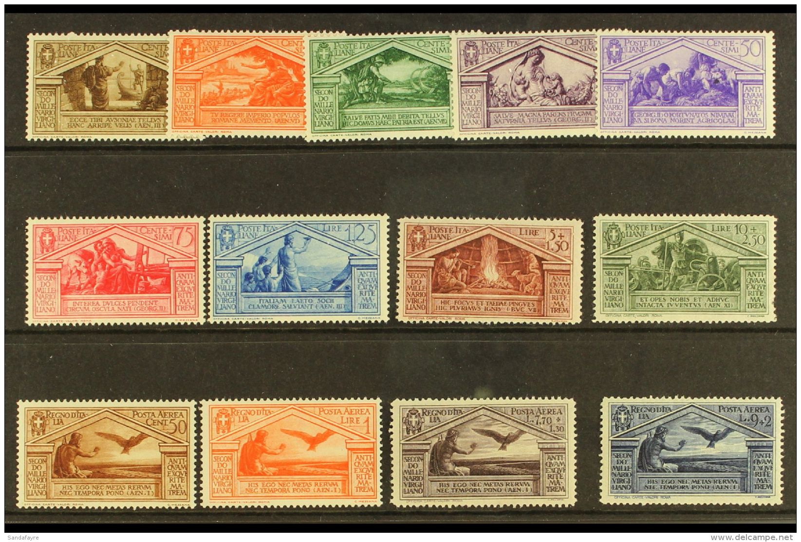 1930 Virgil  Postage And Air Sets Complete, Sass S. 58, Fresh Mint, The 10L Postage With Perf Fault, All Others... - Ohne Zuordnung