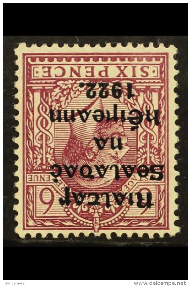 1922 WATERMARK VARIETY. 1922 6d Reddish Purple With WATERMARK INVERTED &amp; REVERSED Variety, SG 14y, Very Fine... - Sonstige & Ohne Zuordnung