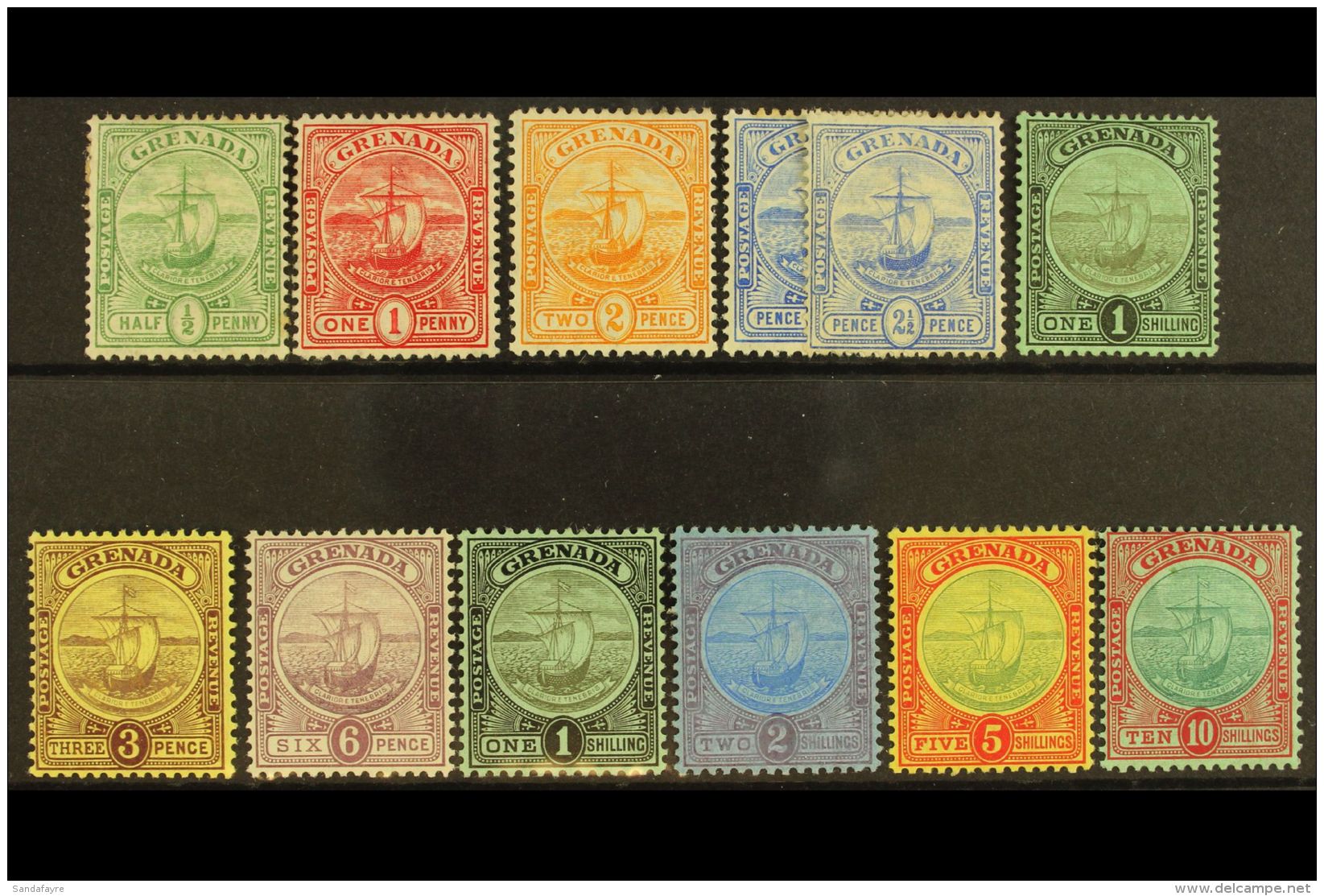 1906 - 1911 Badge Of The Colony Set Complete Incl 2&frac12;d Ultramarine, SG 77/88, 80a, Very Fine And Fresh Mint.... - Grenada (...-1974)