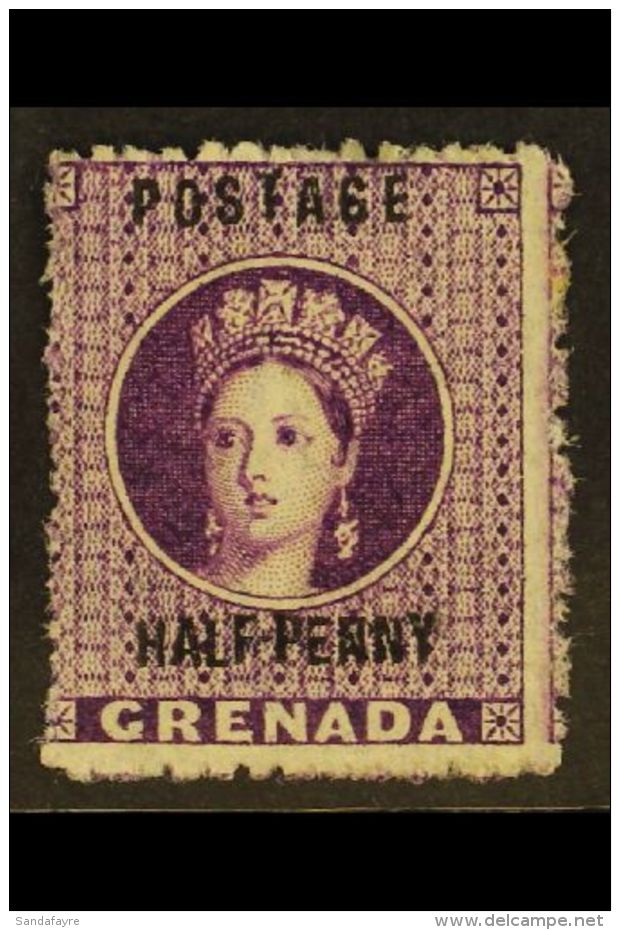 1881 &frac12;d Deep Mauve Overprint WATERMARK UPRIGHT Variety, SG 21f, Fine Unused No Gum, Fresh. For More Images,... - Grenada (...-1974)