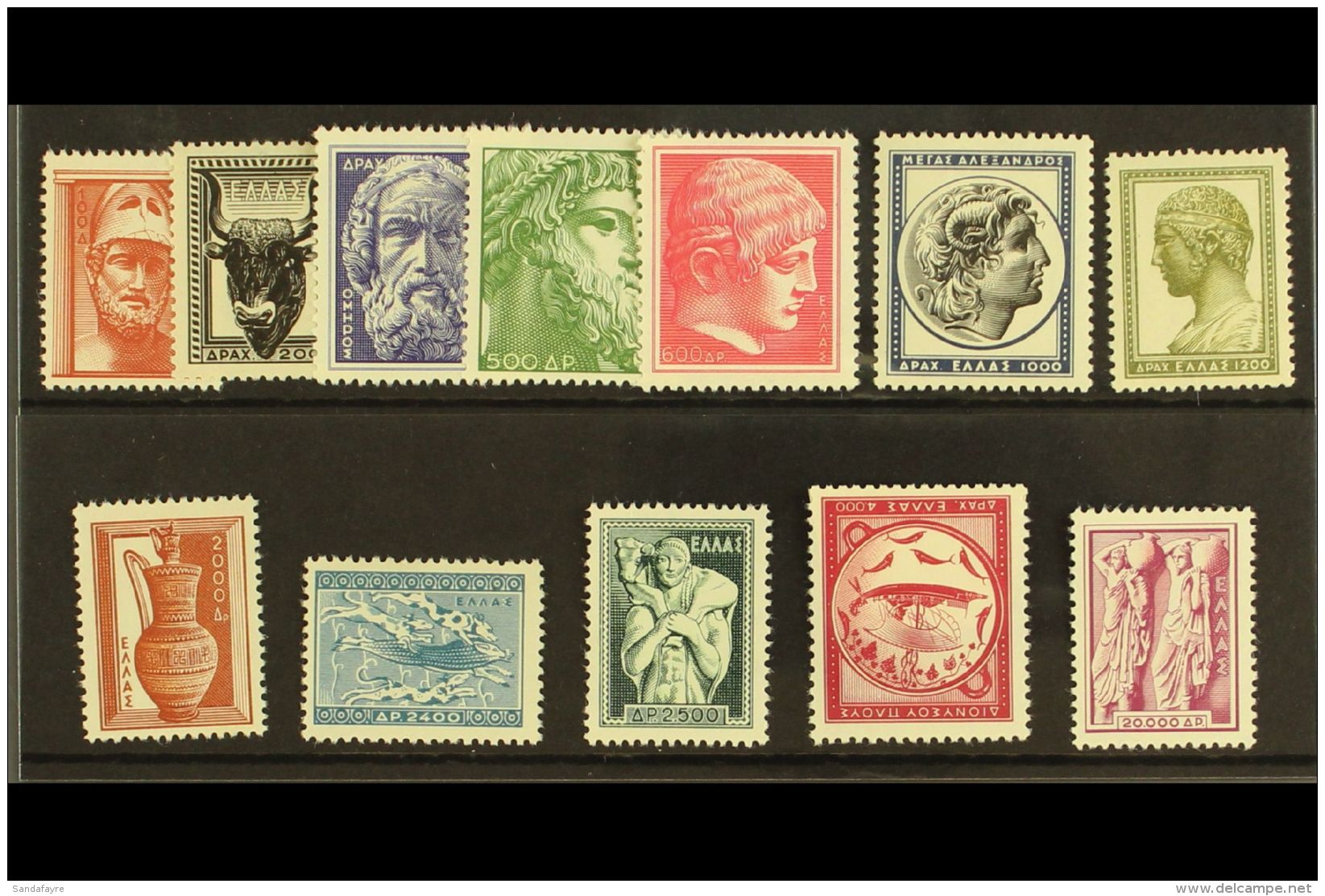 1954 Ancient Greek Art Complete Set, Michel 603/614, Never Hinged Mint. (12 Stamps) For More Images, Please Visit... - Sonstige & Ohne Zuordnung