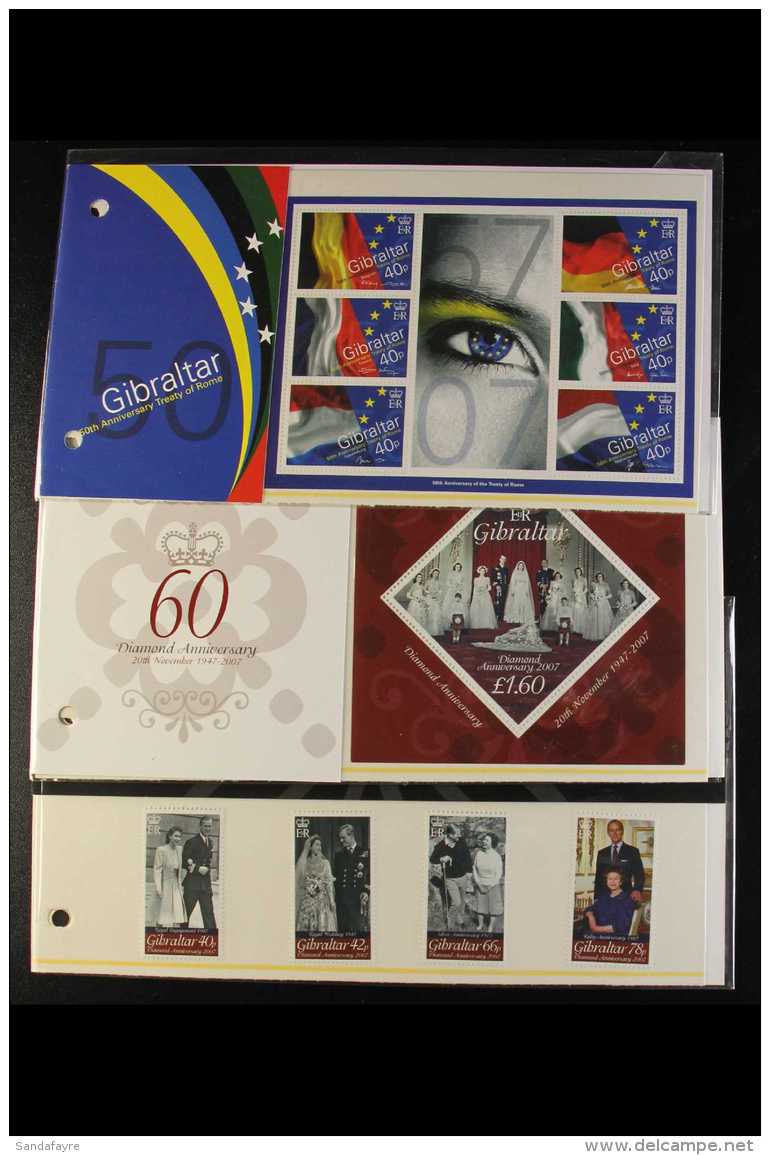 2007 Complete Run Of Issues For The Year, SG 1196/MS1247, Never Hinged Mint Sets In Presentation Packs (17 Packs).... - Gibraltar
