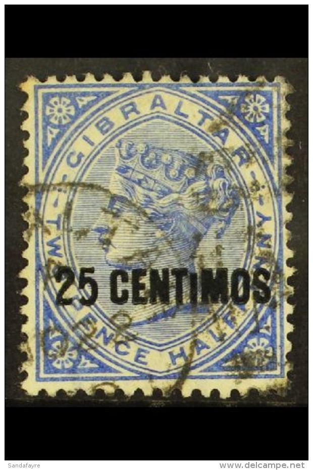1889 25c On 2&frac12;d Bright Blue "Small I" Variety, SG 18ab, Fine Used For More Images, Please Visit... - Gibraltar