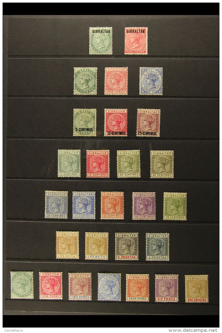 1886-98 QV MINT COLLECTION On A Stock Page. Includes 1886 (Bermuda Overprinted) &frac12;d &amp; 1d, 1886-87... - Gibraltar