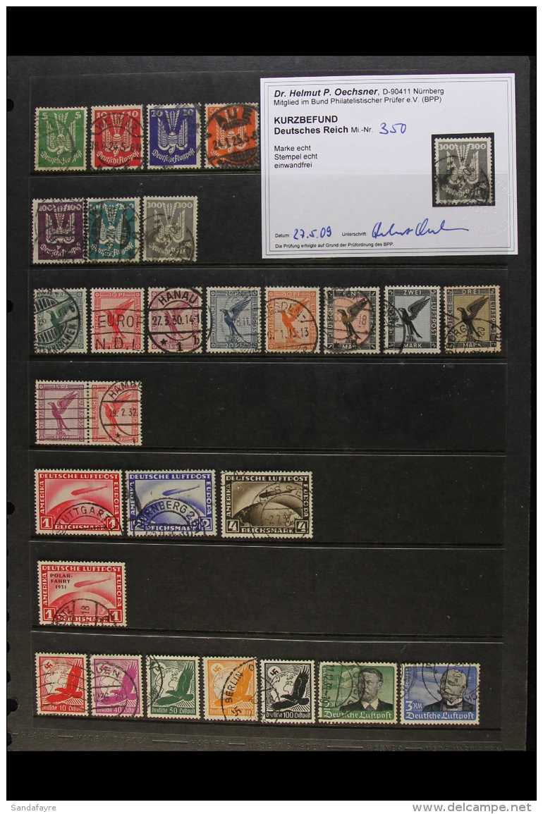 1924-1934 AIR POST STAMPS. USED COLLECTION On A Stock Page, All Different, Inc 1924 Set (300pf With 'short'... - Sonstige & Ohne Zuordnung