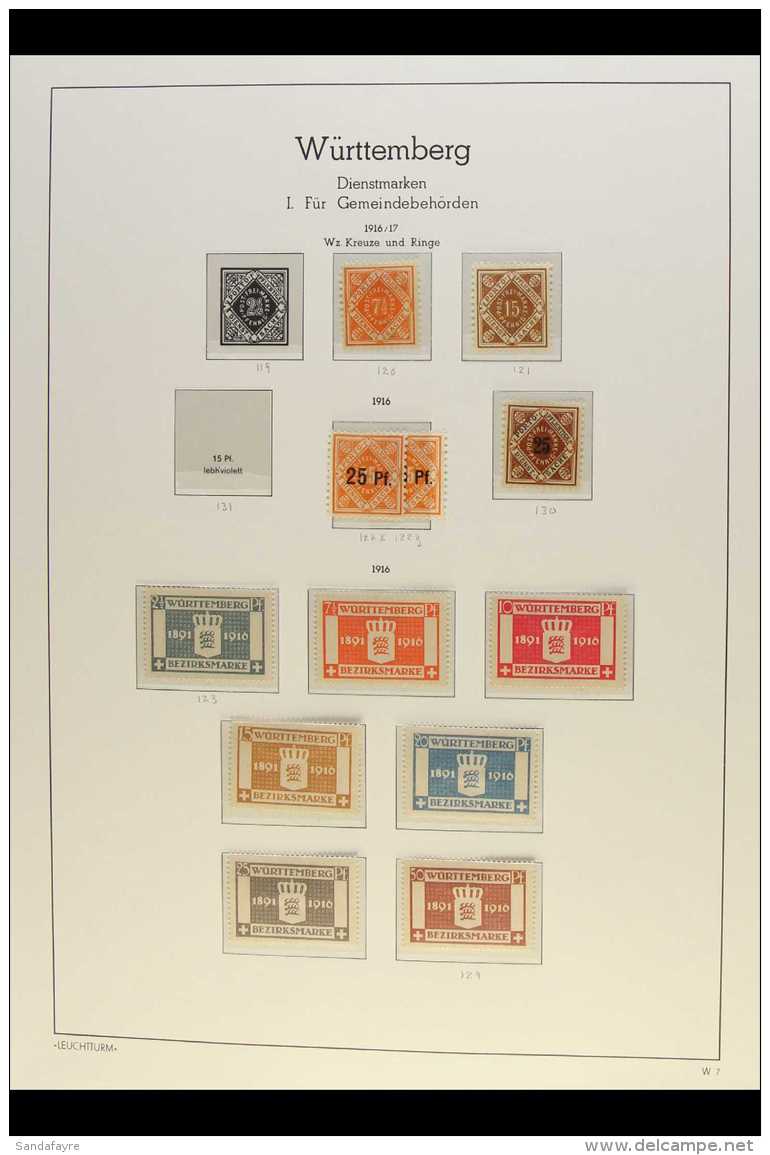 WURTTEMBERG 1916-20 MINT COLLECTION Presented On A Set Of Printed Pages Offering Strong Coverage Of The Period.... - Sonstige & Ohne Zuordnung