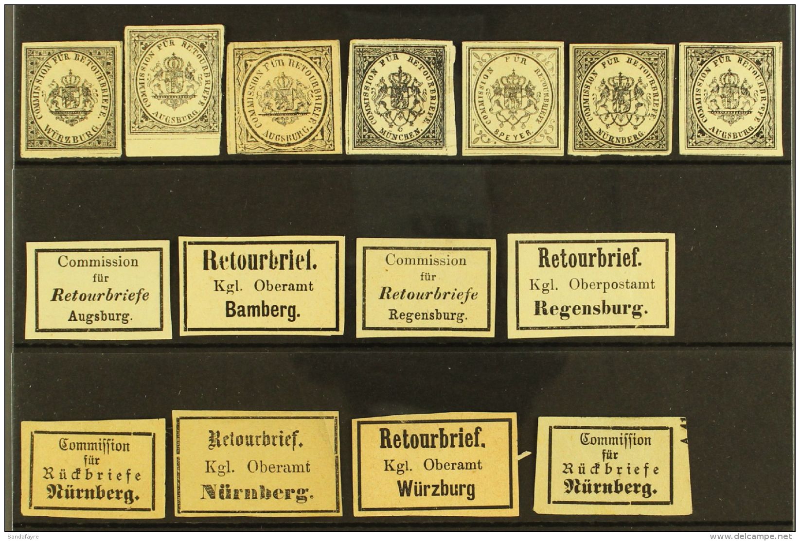 BAVARIA RETOURMARKEN 19th Century Mint Mostly Unused Collection Of All Different Local 'Return' Imperf Stamps Inc... - Sonstige & Ohne Zuordnung