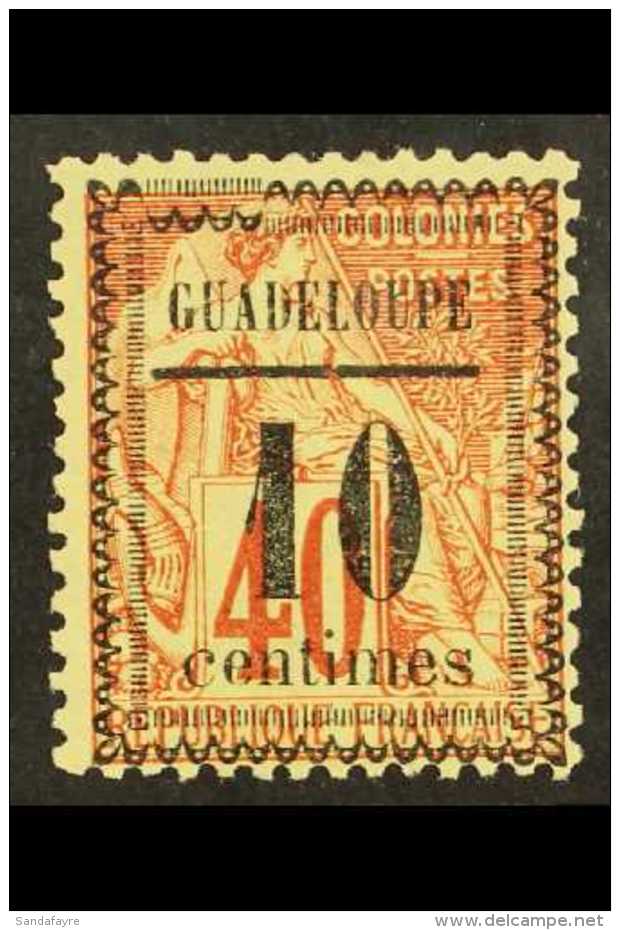 GUADELOUPE 1889 10c On 40c Red On Yellow Type VII Overprint, Maury 7 VII, Very Fine Mint, Fresh. For More Images,... - Sonstige & Ohne Zuordnung