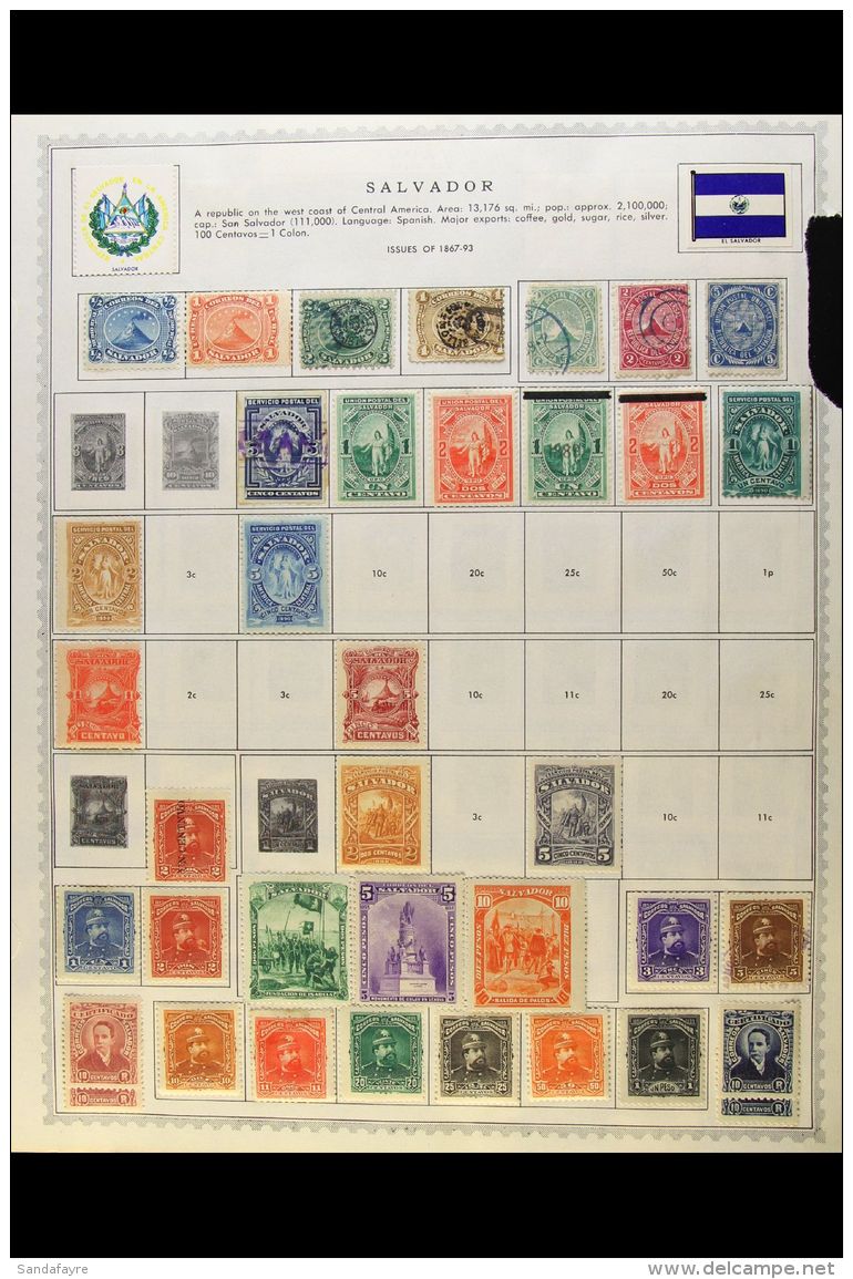 1867-1964 MINT &amp; USED COLLECTION A Mostly All Different Collection Presented On Printed Album Pages That... - El Salvador