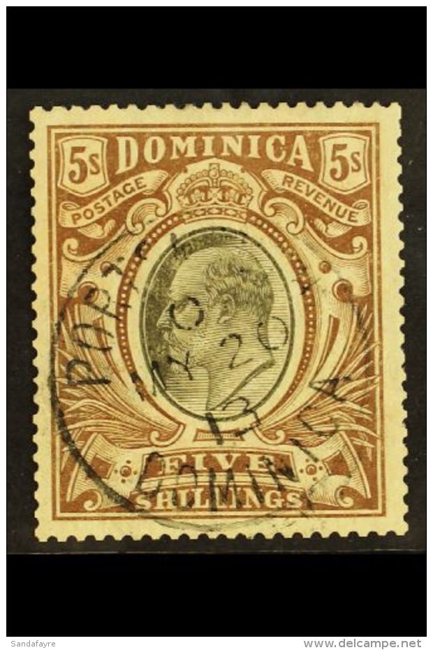 1903-07 5s Black &amp; Brown, SG 36, Fine Cds Used For More Images, Please Visit... - Dominica (...-1978)