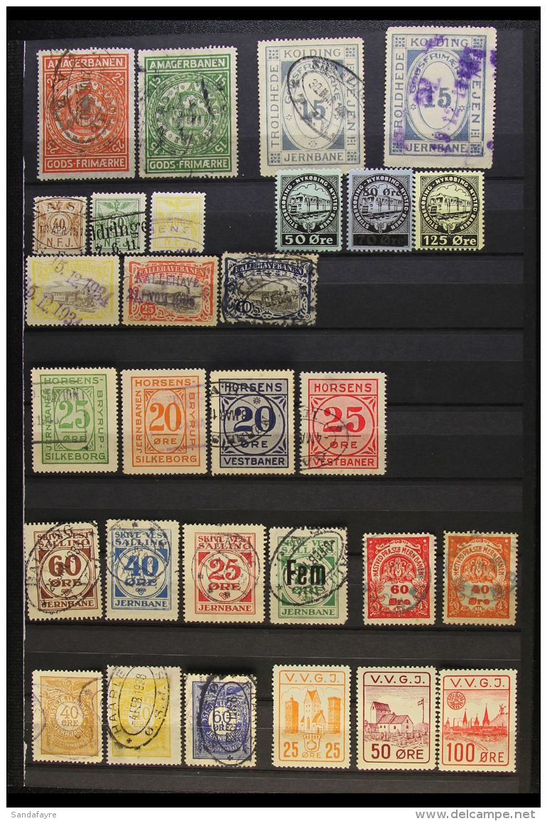 RAILWAY LOCAL STAMPS 1890's-1930's Mint &amp; Used All Different Collection On A Two-sided Stock Page, Inc... - Sonstige & Ohne Zuordnung