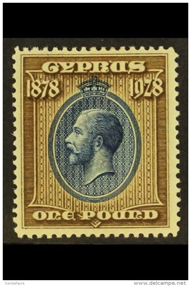 1928 &pound;1 Blue And Bistre-brown 50th Anniv Of British Rule, SG 132, Fine Mint. For More Images, Please Visit... - Sonstige & Ohne Zuordnung