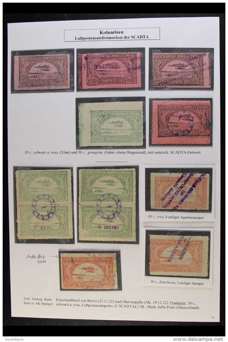 SCADTA 1920-21 Used Collection With Postmark Interest In Hingeless Mounts On A Page, Inc 1920-21 Hydroplane 30c... - Kolumbien