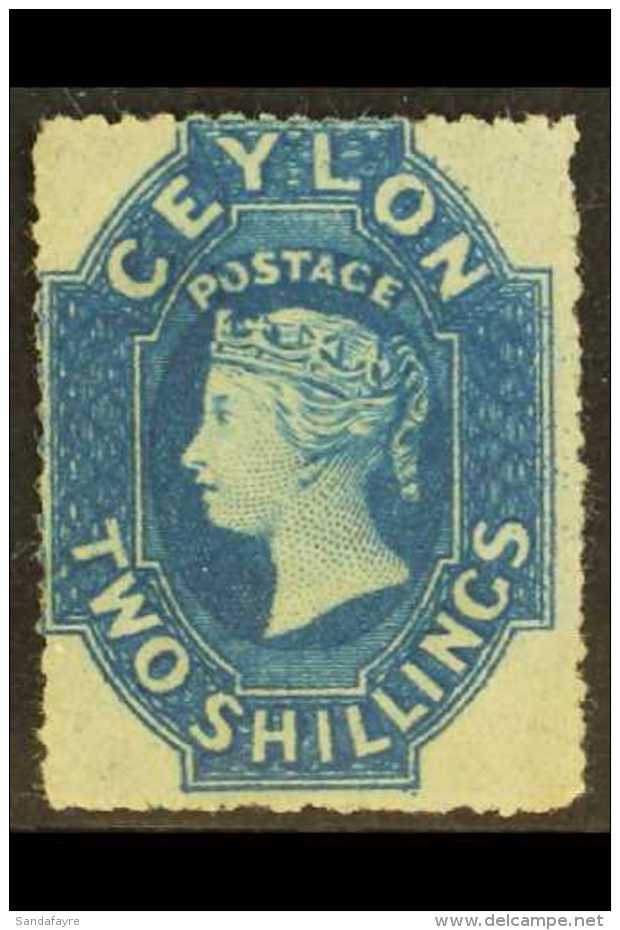 1861-4 2s Deep Dull Blue, Wmk Star, Rough Perf.15&frac12;, SG 37a, Unused, Good Colour, Cat.&pound;1100. For More... - Ceylon (...-1947)