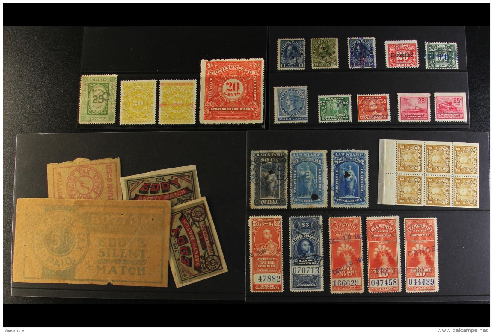 REVENUE STAMPS Untidy Accumulation On Stockcards, Dealer's Display Sheets, In Glassines, Etc. Note Bill 1864 7c... - Sonstige & Ohne Zuordnung