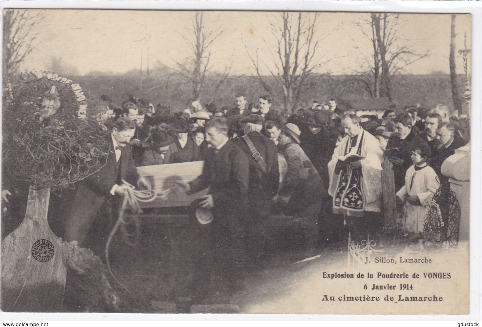 Côte D'Or - Explosion De La Poudrerie De Vonges 6 Janvier 1914 Au Cimetière De Lamarche - Autres & Non Classés