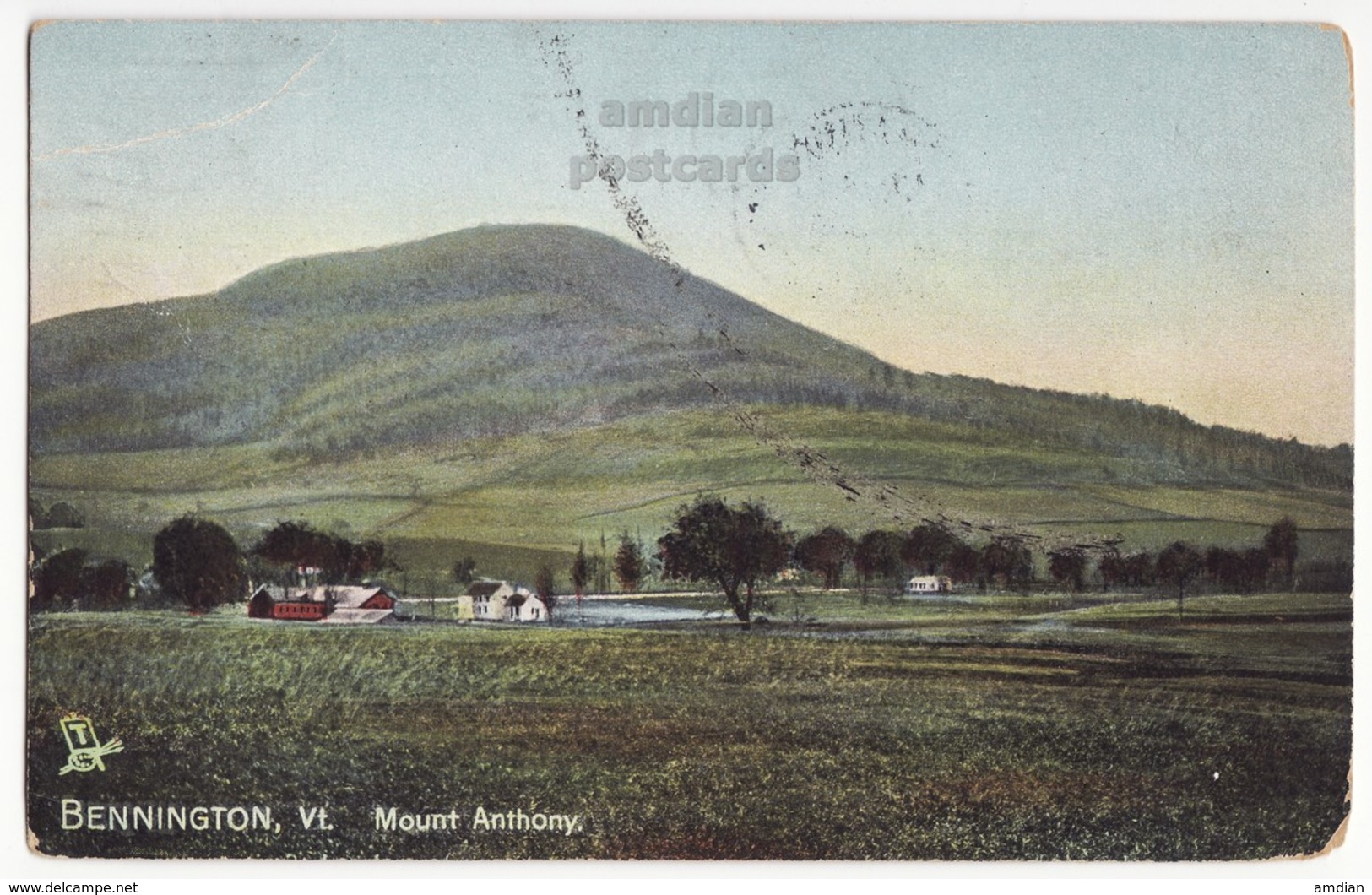 BENNINGTON VT Mount Anthony View C1907 Scenic Vintage Vermont Postcard - Bennington