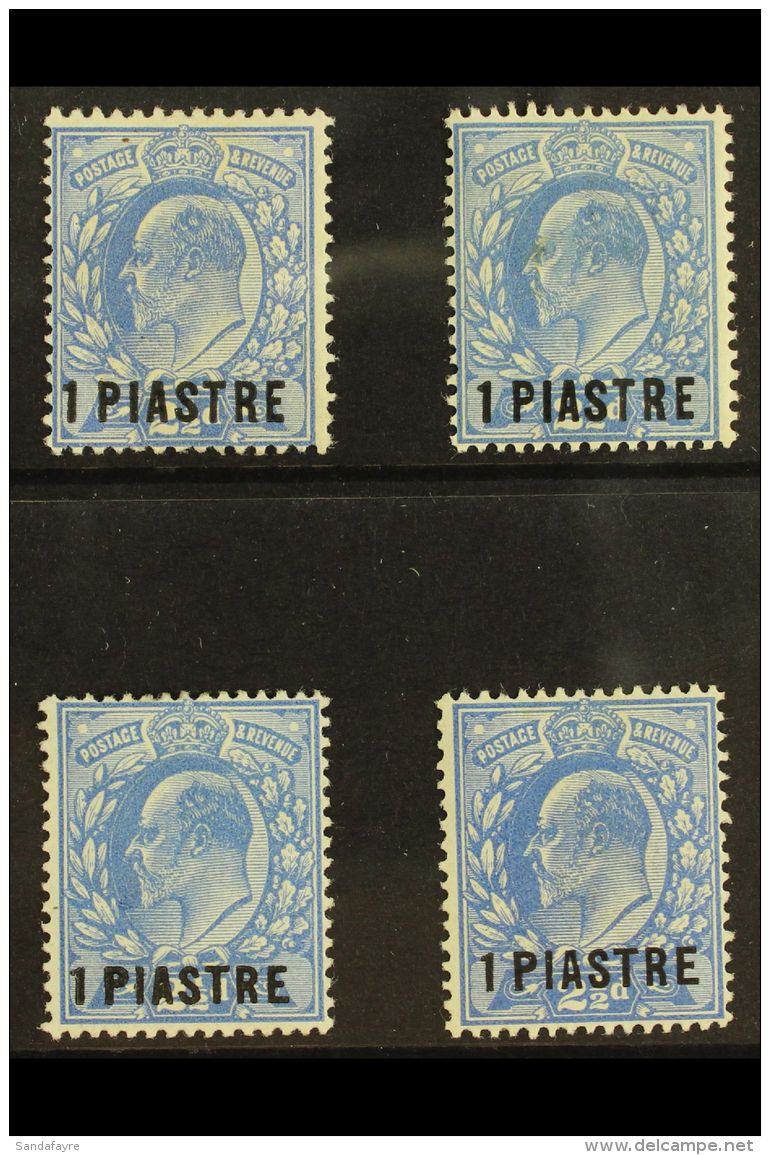 1911 - 1913 1pia On 2&frac12;d Bright Ed VII Surcharged, SG 25/29, Very Fine And Fresh Mint. (4 Stamps) For More... - Britisch-Levant