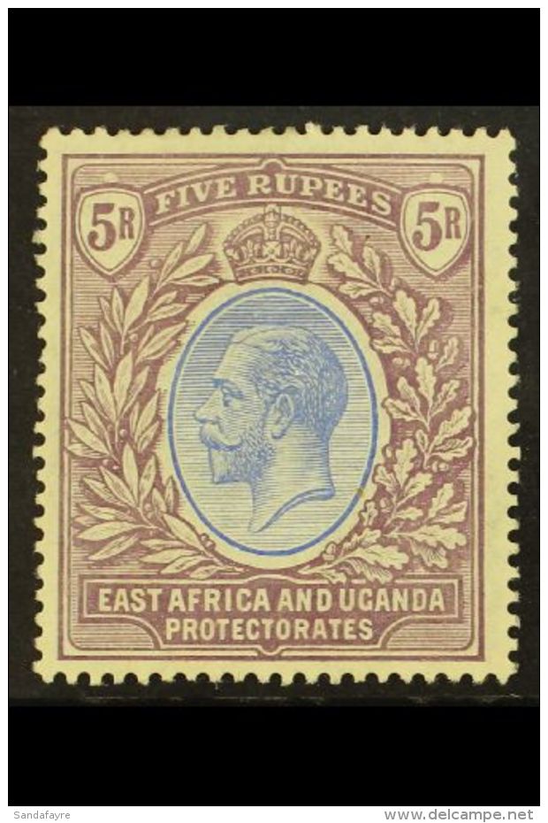 1912-21 5r Blue &amp; Dull Purple MCA Wmk, SG 57, Fine Mint For More Images, Please Visit... - Britisch-Ostafrika