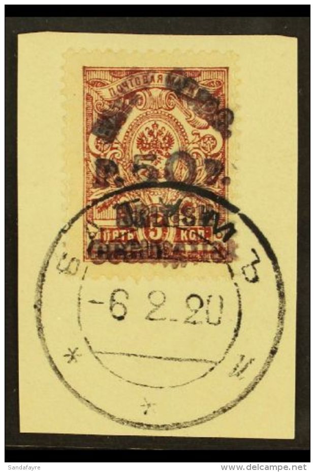 1920 50r On 5k Brown- Lilac Perforated, SG 26, Used Tied To Piece By Batum 6/2/20 Cds. For More Images, Please... - Batum (1919-1920)