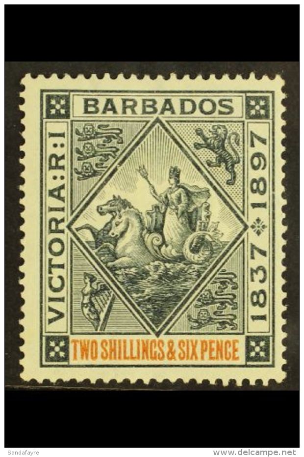 1897 2s6d Blue Black &amp; Orange, SG 124, Mint For More Images, Please Visit... - Barbados (...-1966)
