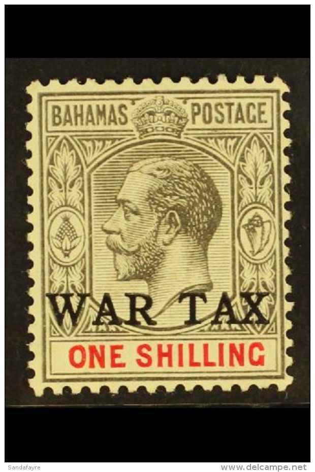 1918 (Feb-July) 1s Grey-black &amp; Carmine "War Tax" Overprint, SG 95, Superb Mint (almost Never Hinged), Very... - Other & Unclassified