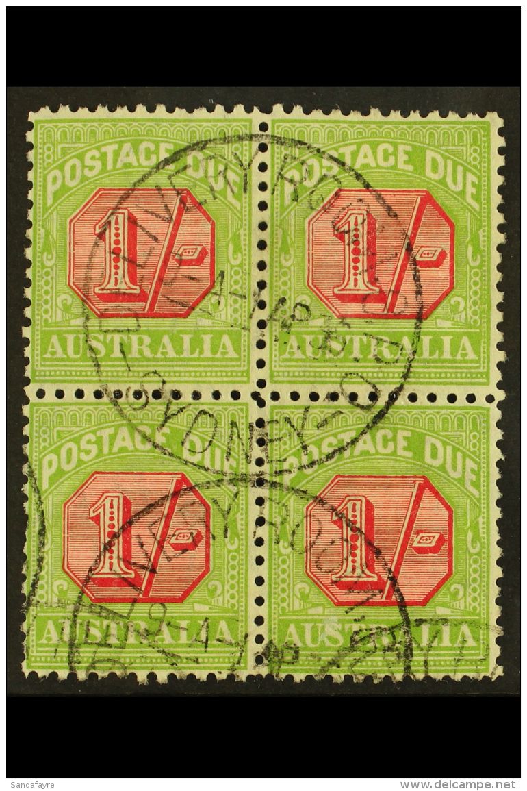 POSTAGE DUE 1931-36 1s Carmine And Yellow-green, Perf 11, SG D111, Very Fine Used BLOCK OF FOUR. For More Images,... - Sonstige & Ohne Zuordnung