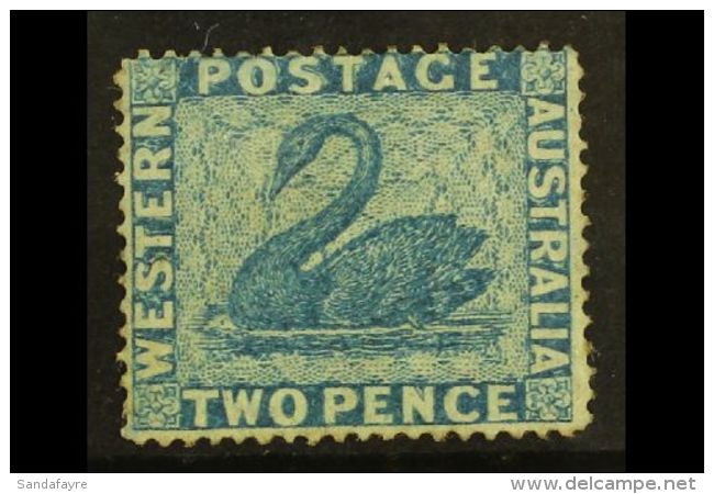 WESTERN AUSTRALIA 1860-64 2d Blue Perf 14, SG 39, Mint With Toned Gum. Fresh Appearance, For More Images, Please... - Sonstige & Ohne Zuordnung