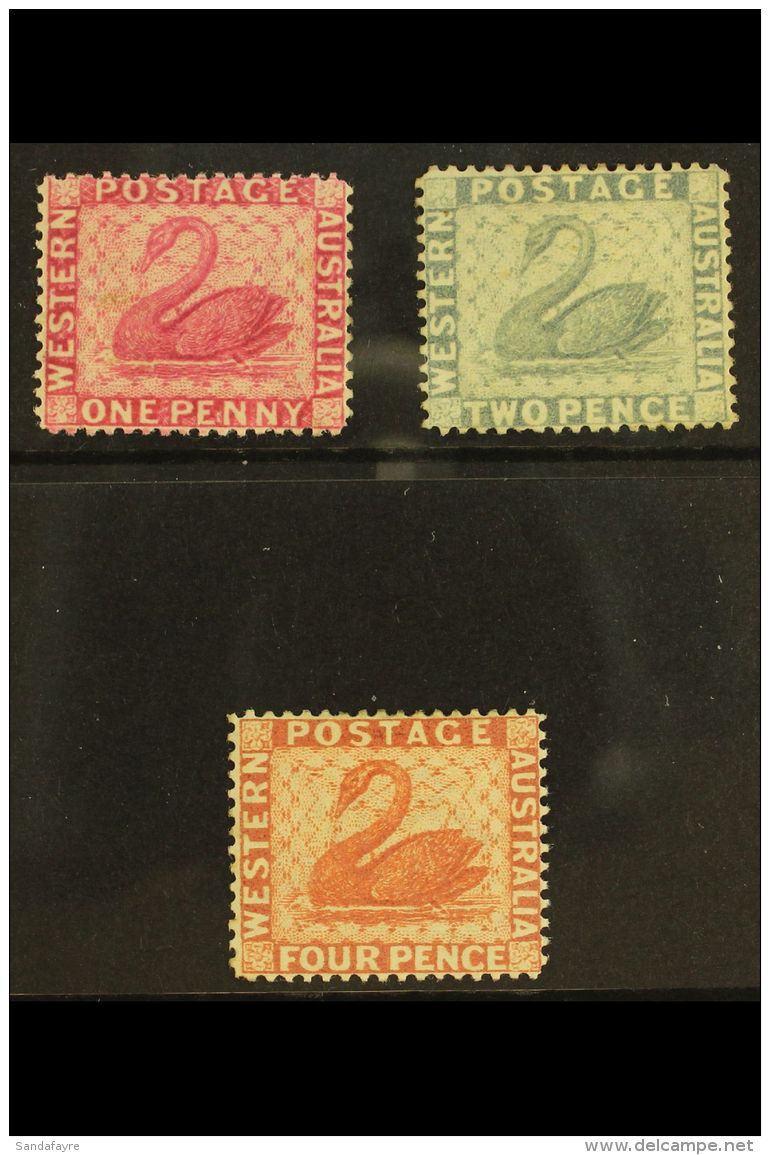 WESTERN AUSTRALIA 1888 1d, 2d &amp; 4d Wmk Crown CA Issue Complete, SG 103/05, Very Fine Mint (3 Stamps) For More... - Sonstige & Ohne Zuordnung