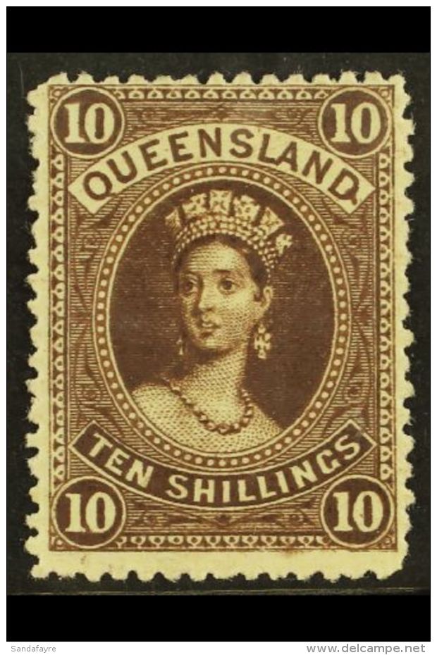 QUEENSLAND 1895 10s Brown On Thick Paper, SG 160, Mint With Light Gum Bend, Fresh. For More Images, Please Visit... - Sonstige & Ohne Zuordnung