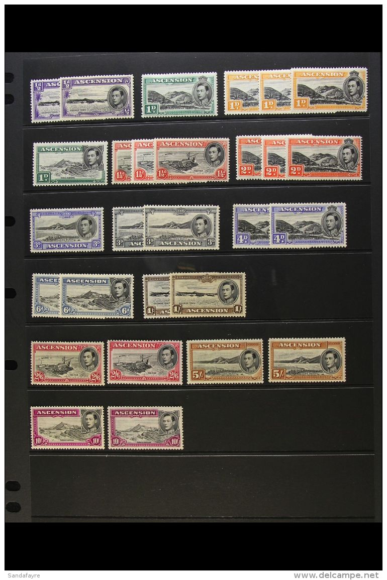 1938-53 Fine Mint Largely Complete Issue Incl. 1938 1d And 3d, Both Perfs For 2s6d To 10s Values Etc. Cat... - Ascension