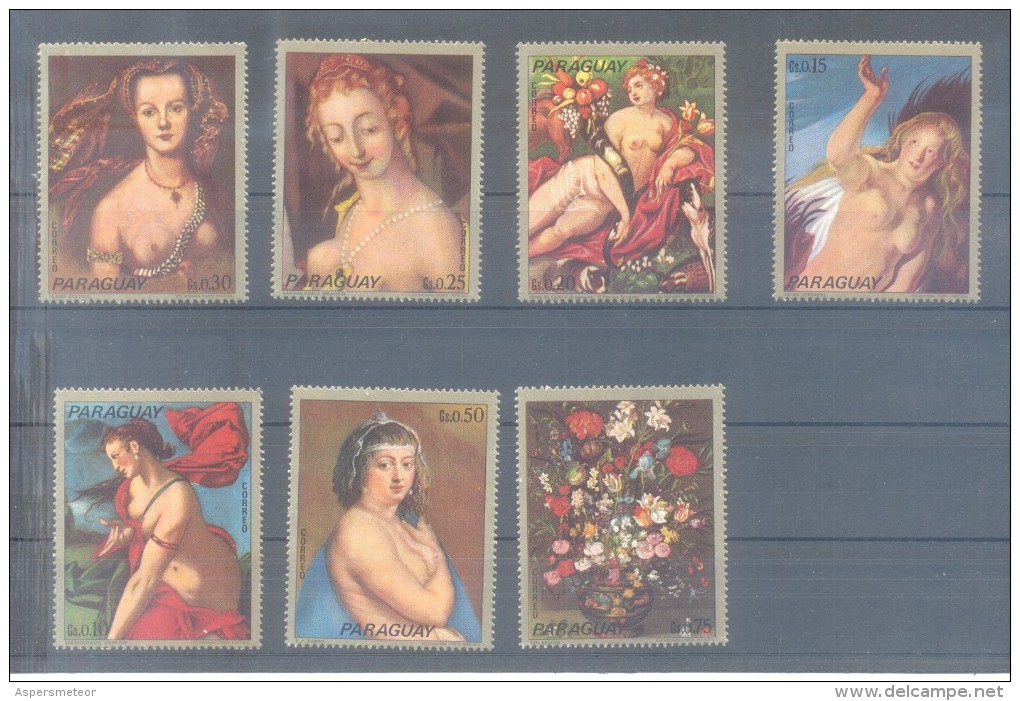 PARAGUAY COMPLETE SET DESNUDOS DESNUDO NUDO NUDO NACKT NU NUS PINTURAS ARTE PEINTURES SERIE COMPLETA MNH TBE - Desnudos