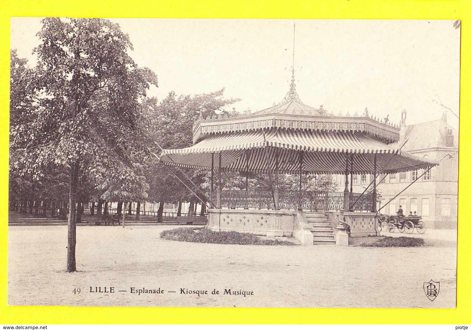 * Lille - Rijsel (Dép 59 - Nord - France) * (nr 49) Esplanade, Kiosque De Musique, Kiosk, Parc, Rare, Old, CPA - Lille